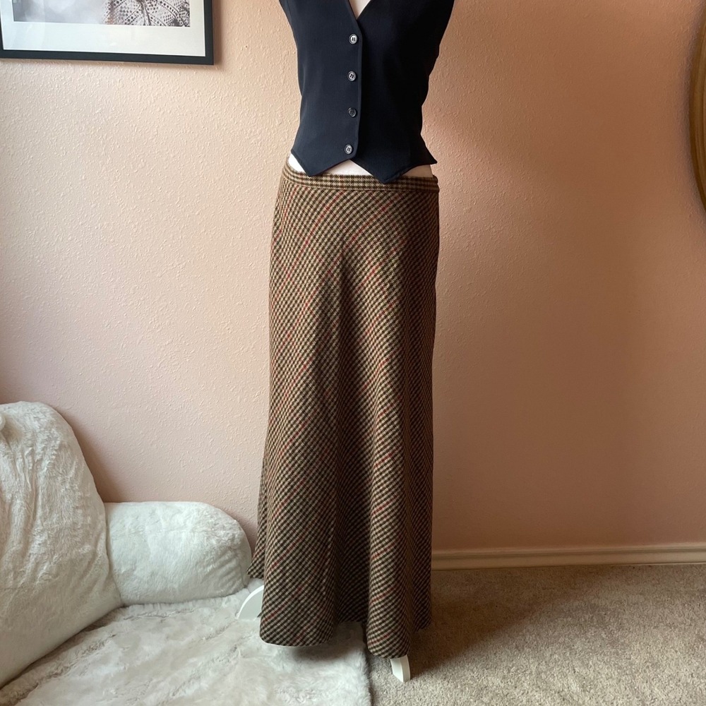 Vintage 90s Classic Academia Wool Plaid Skirt